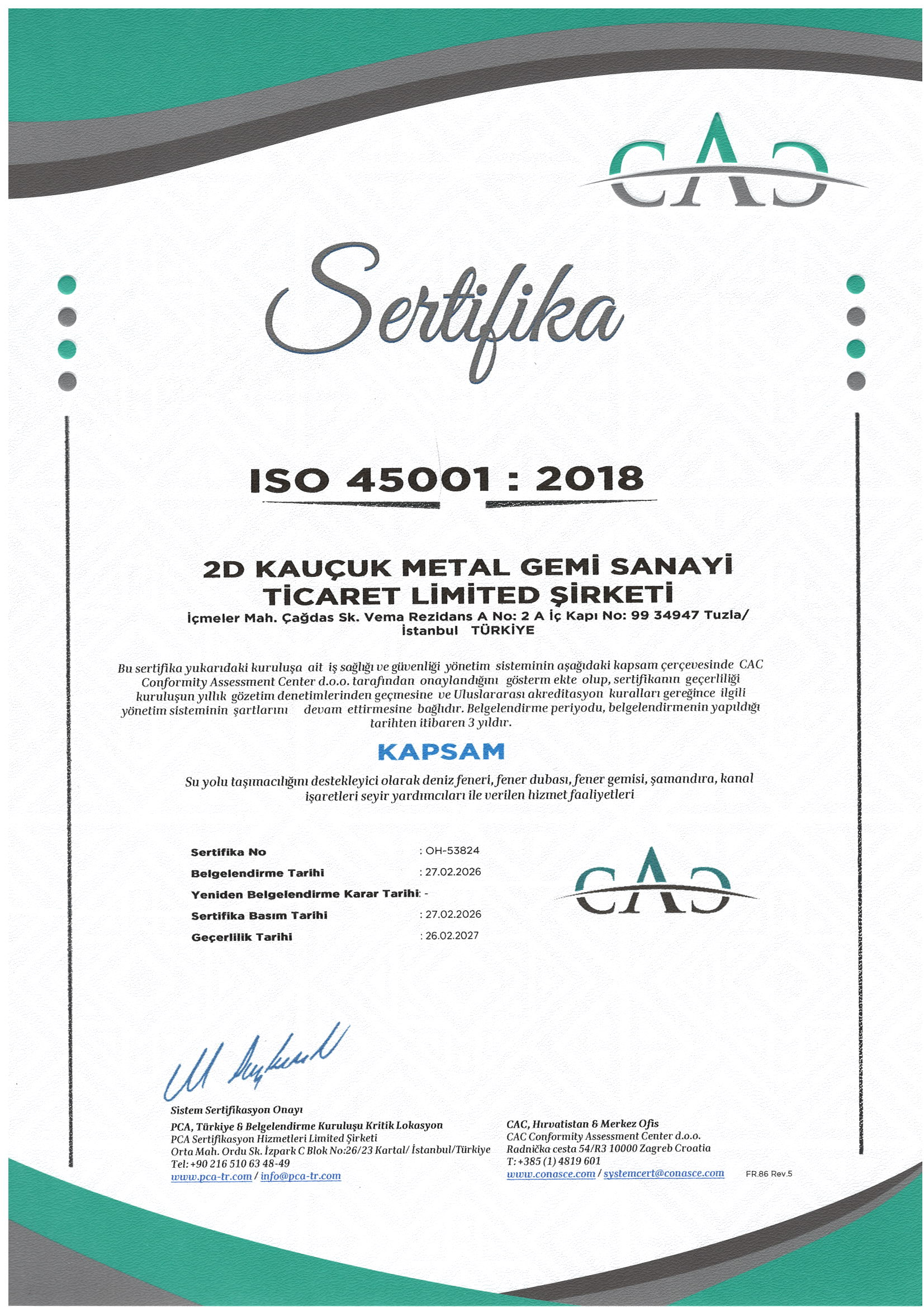 ISO 45001 : 2018